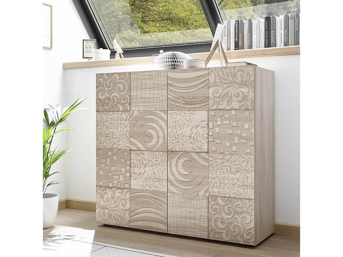 MilaniHome.it - credenza di design moderno di design moderno industrial cm 121 x 111 x 42 hdi coloreMarrone