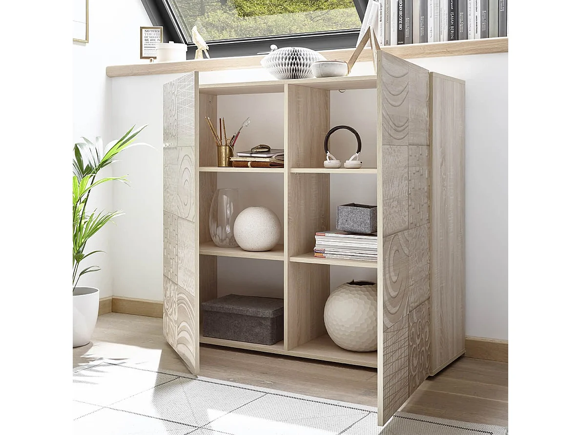 MilaniHome.it - credenza di design moderno di design moderno industrial cm 121 x 111 x 42 hdi coloreMarrone