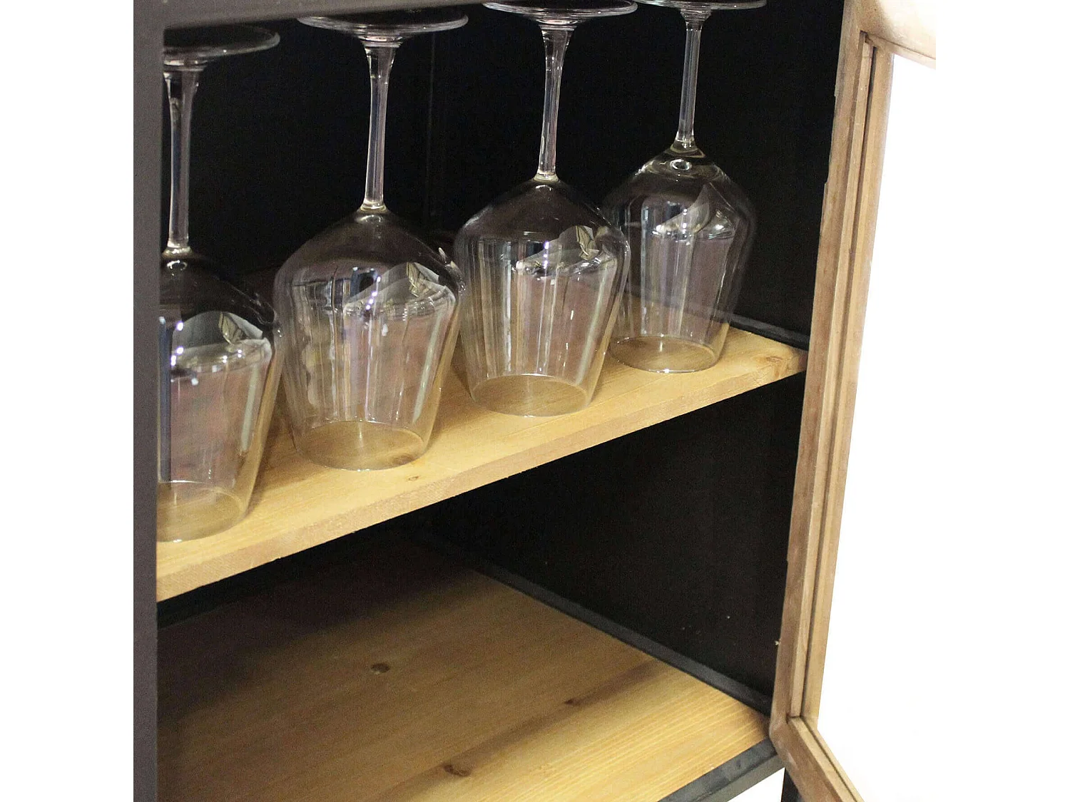 MilaniHome.it - scaffale per bottiglie e calici di design moderno industrial cm 51,50 x 41 x 165,50 hdi coloreAntracite