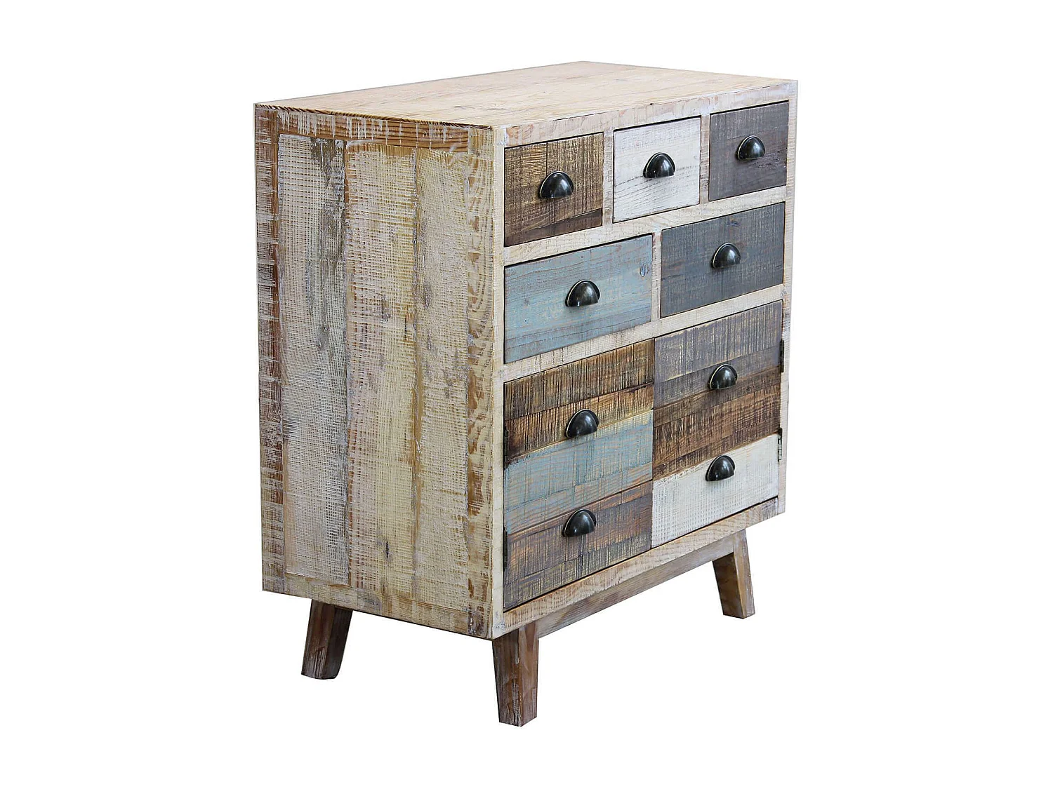 MilaniHome.it - Madia In Legno Mobile Per Interno Con 5 Cassetti E 2 Ante Di Design Stile Country Moderno Vintagedi coloreMulticolor