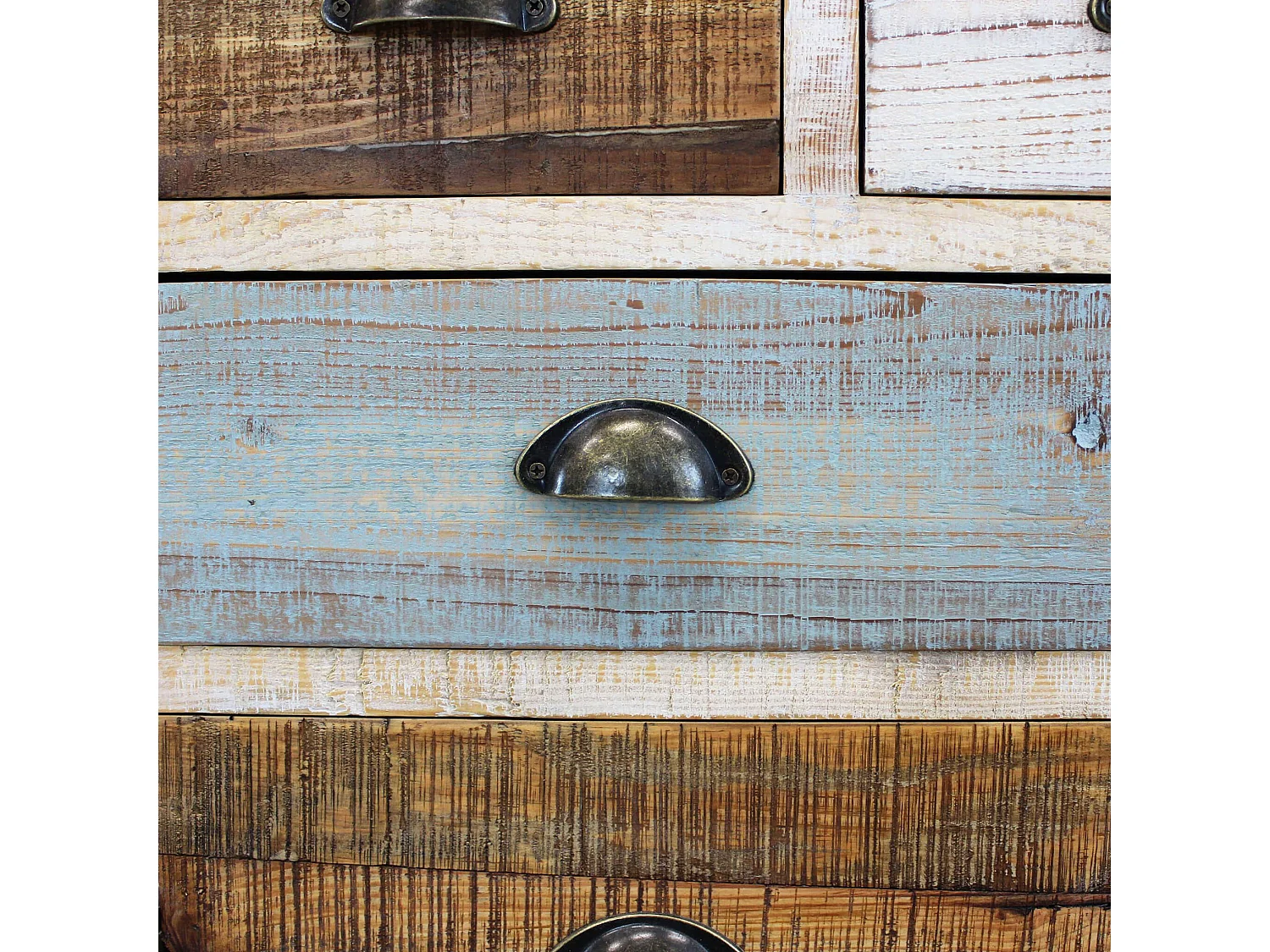 MilaniHome.it - Madia In Legno Mobile Per Interno Con 5 Cassetti E 2 Ante Di Design Stile Country Moderno Vintagedi coloreMulticolor