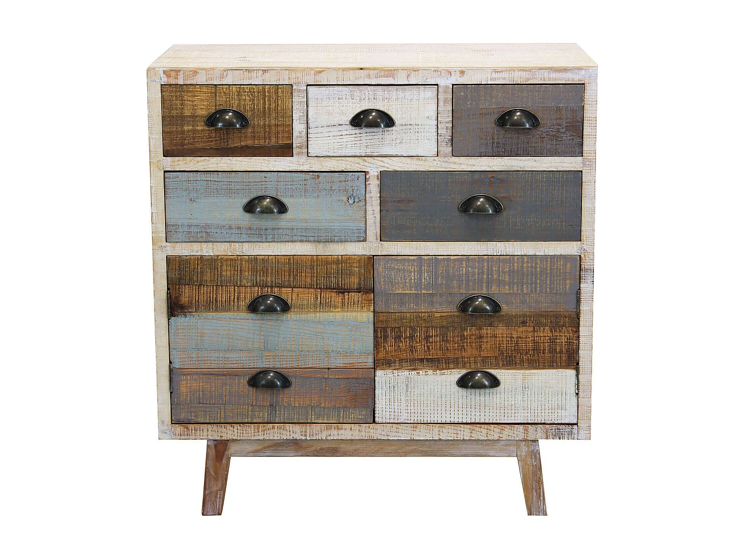 MilaniHome.it - Madia In Legno Mobile Per Interno Con 5 Cassetti E 2 Ante Di Design Stile Country Moderno Vintagedi coloreMulticolor