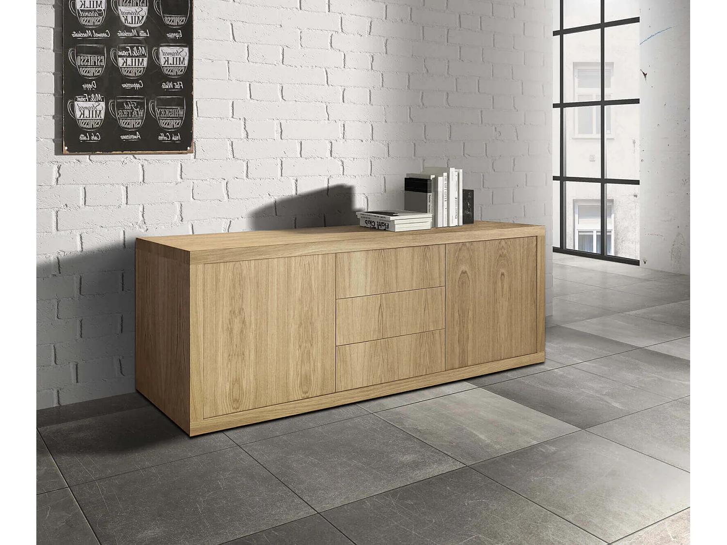 MilaniHome.it - Mobile Base Cm 186x45x75 H Naturale Per Cucina Sala Da Pranzo Salotto Soggiorno Camera Da Letto Ufficiodi coloreMarrone