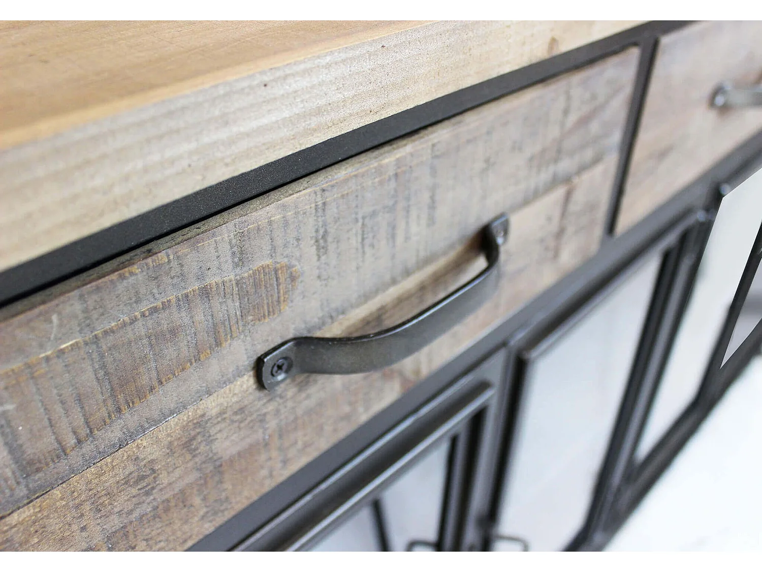 MilaniHome.it - madia industrial in metallo e legno cm 122x41,6x80,5 hdi coloreMarrone