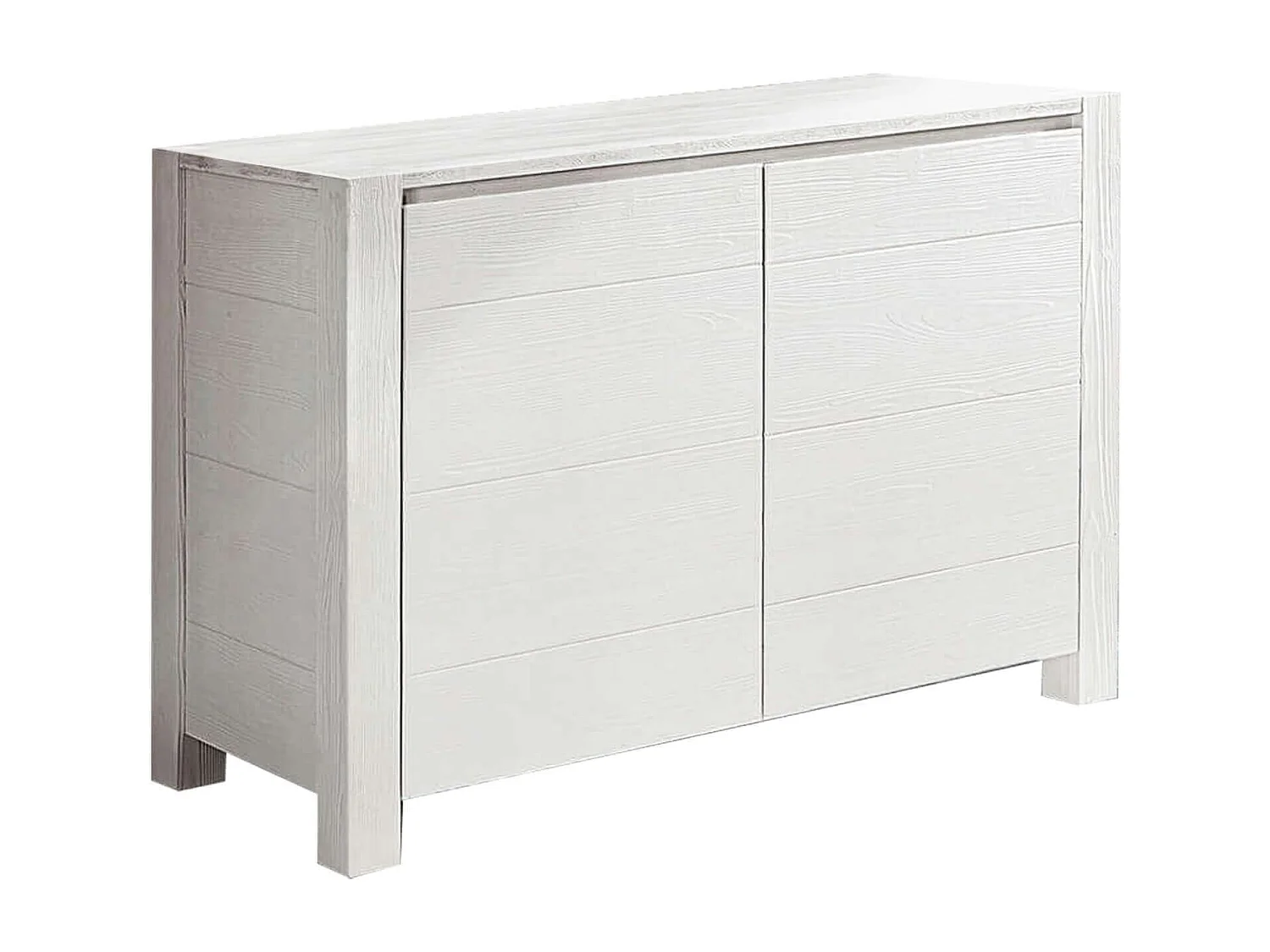 MilaniHome.it - Credenza Abete Bianco Spazzolato 125x50x84 Per Interno Sala Da Pranzo Salotto Cucina Moderno Massellodi coloreBianco