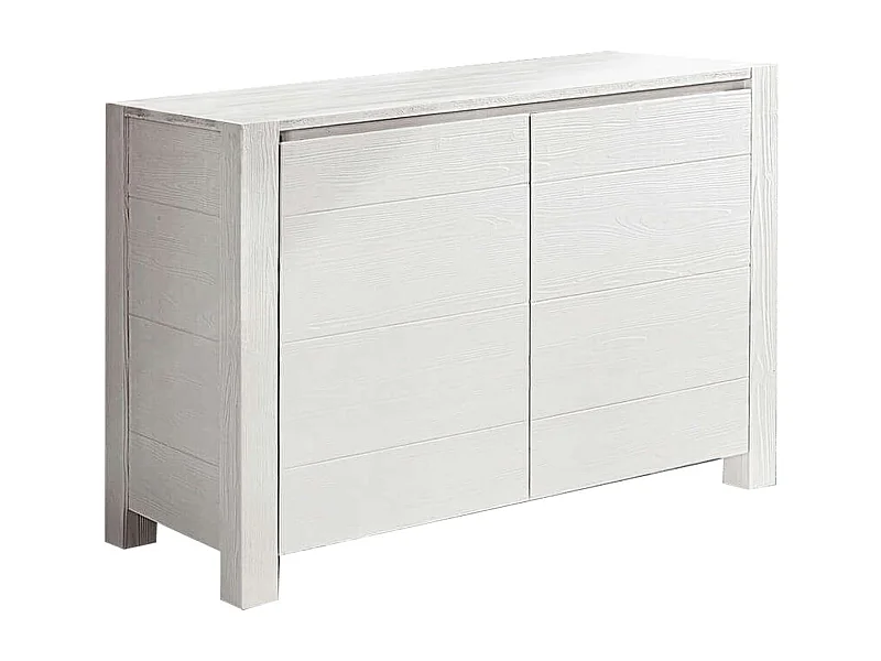 MilaniHome.it - Credenza Abete Bianco Spazzolato 125x50x84 Per Interno Sala Da Pranzo Salotto Cucina Moderno Massellodi coloreBianco