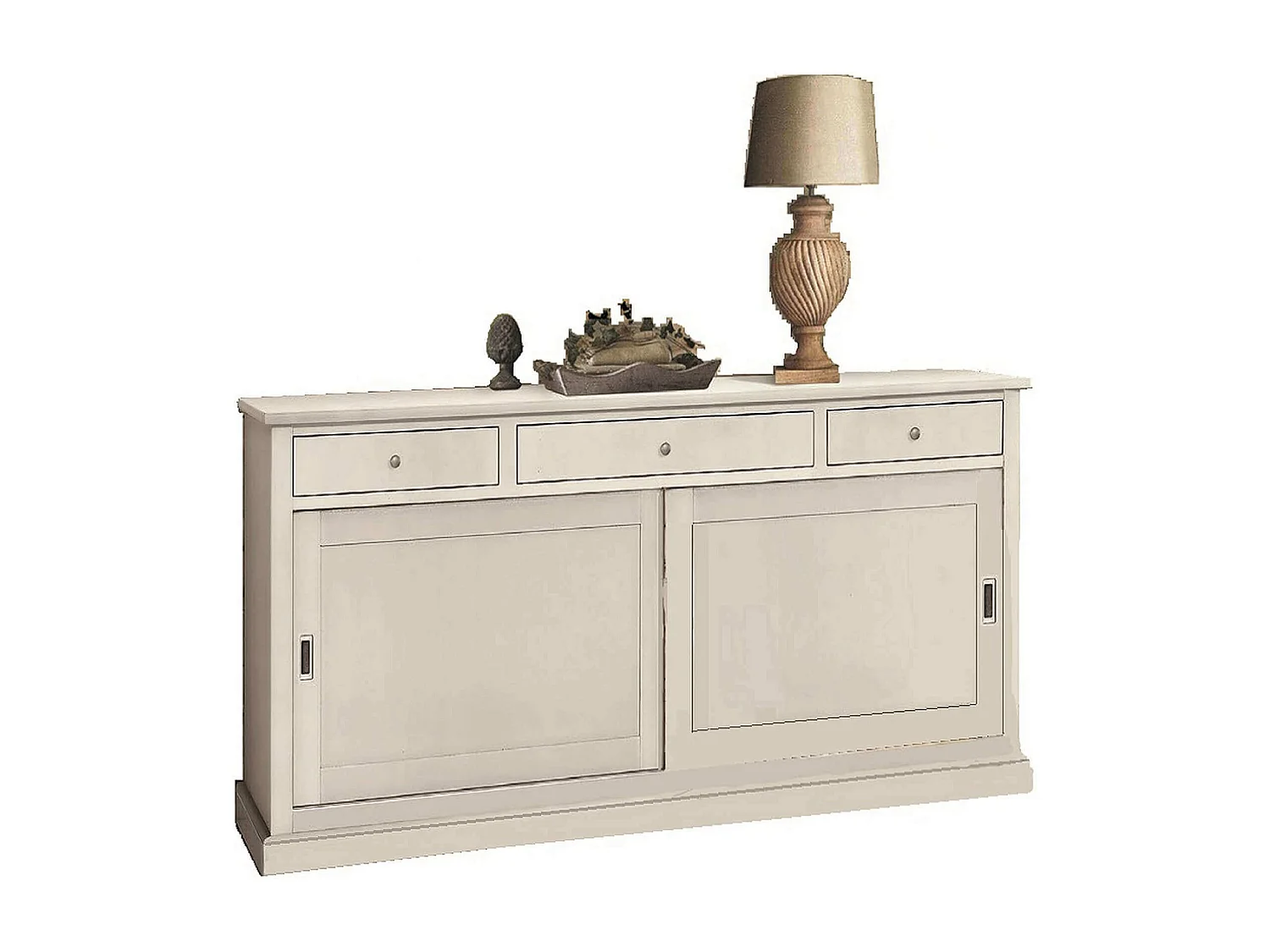 MilaniHome.it - Credenza In Legno Massello 200x50x90di coloreBianco