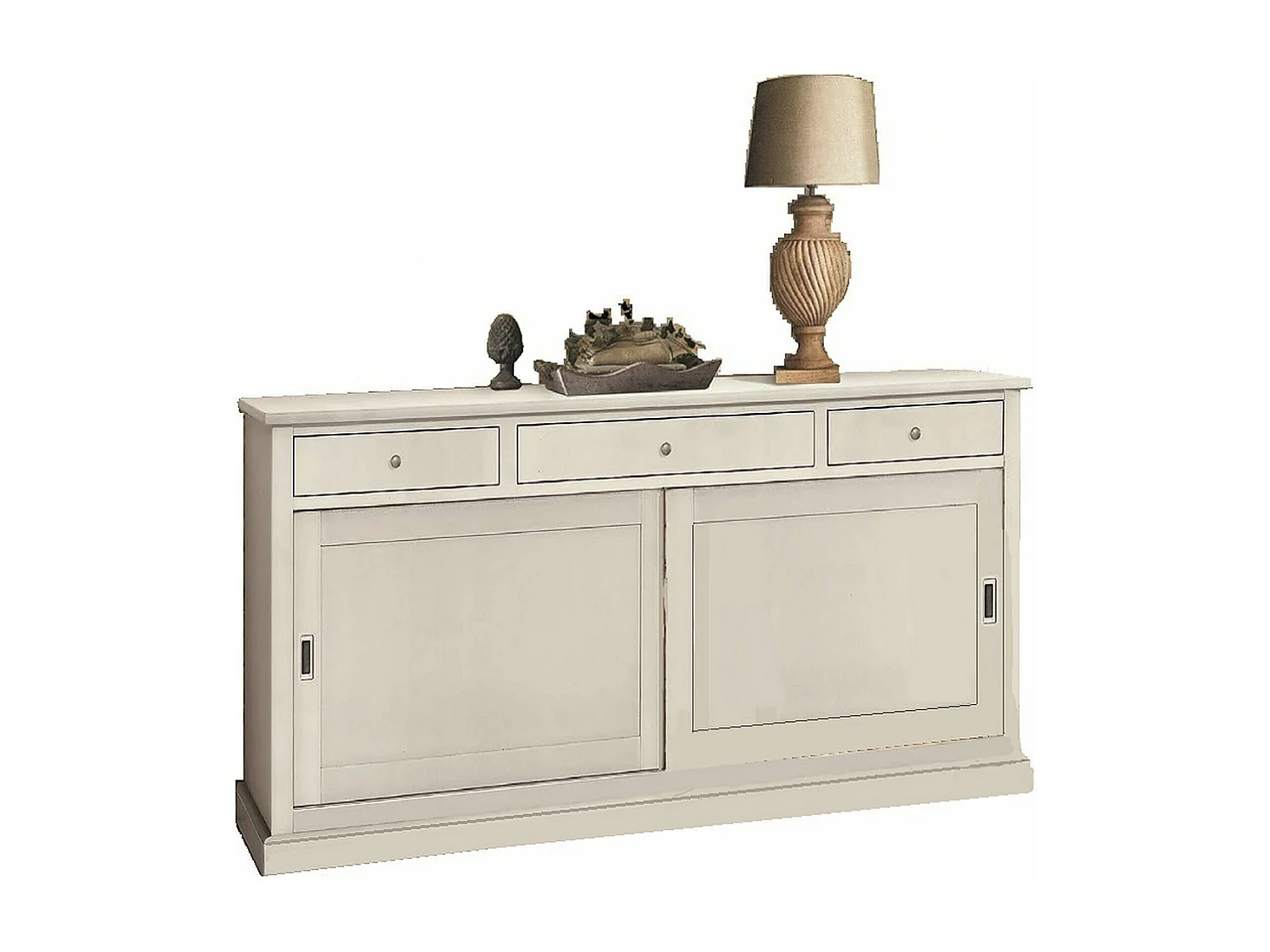MilaniHome.it - Credenza In Legno Massello 200x50x90di coloreBianco