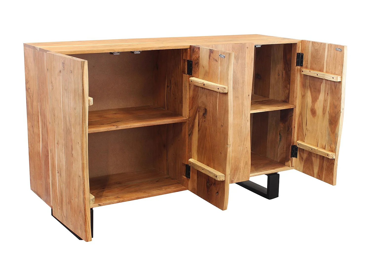 MilaniHome.it - tavolo con piano in legno massiccio di design moderno industrial cm 200 x 100 x 77 hdi coloreMarrone