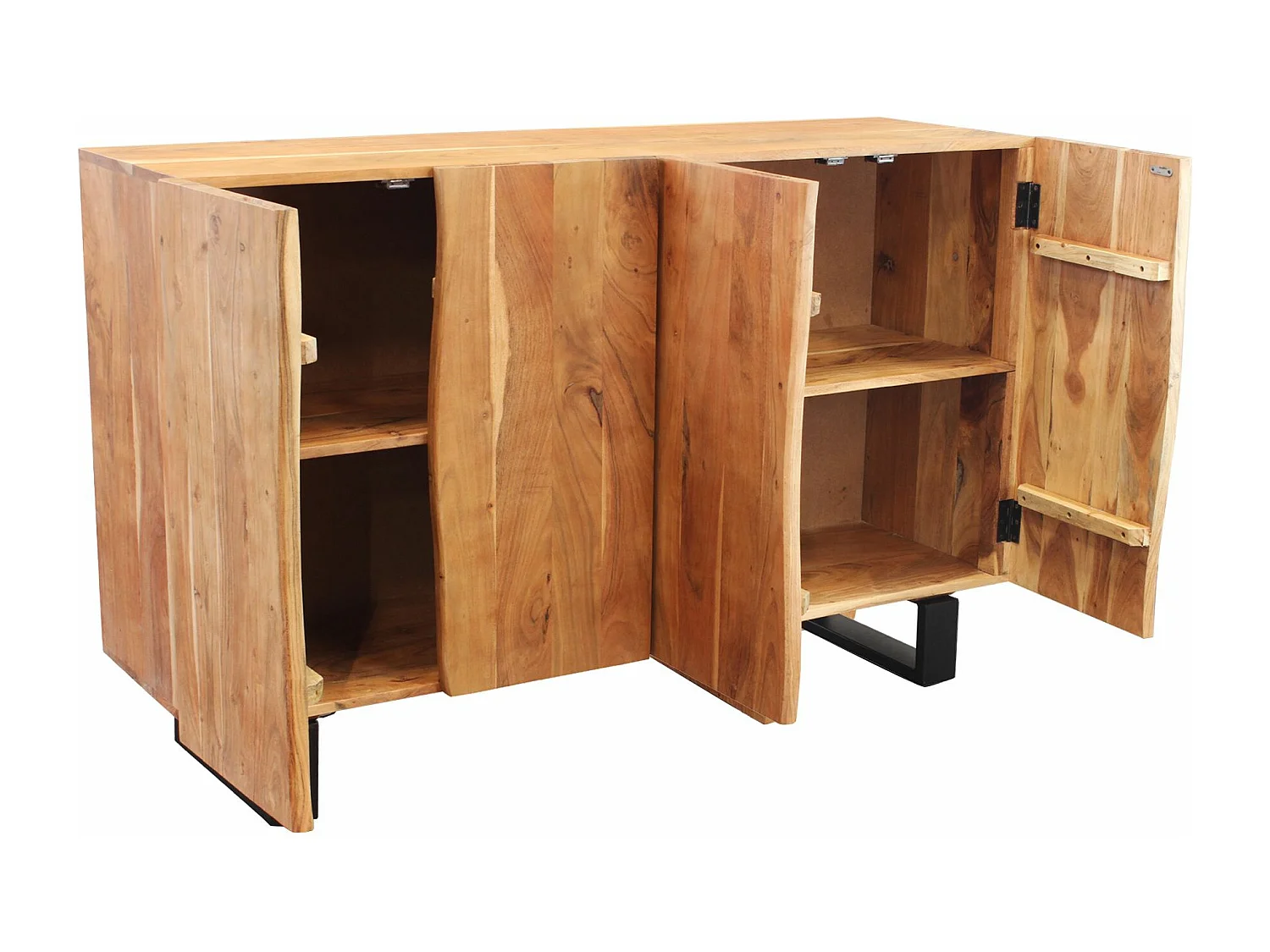 MilaniHome.it - tavolo con piano in legno massiccio di design moderno industrial cm 200 x 100 x 77 hdi coloreMarrone