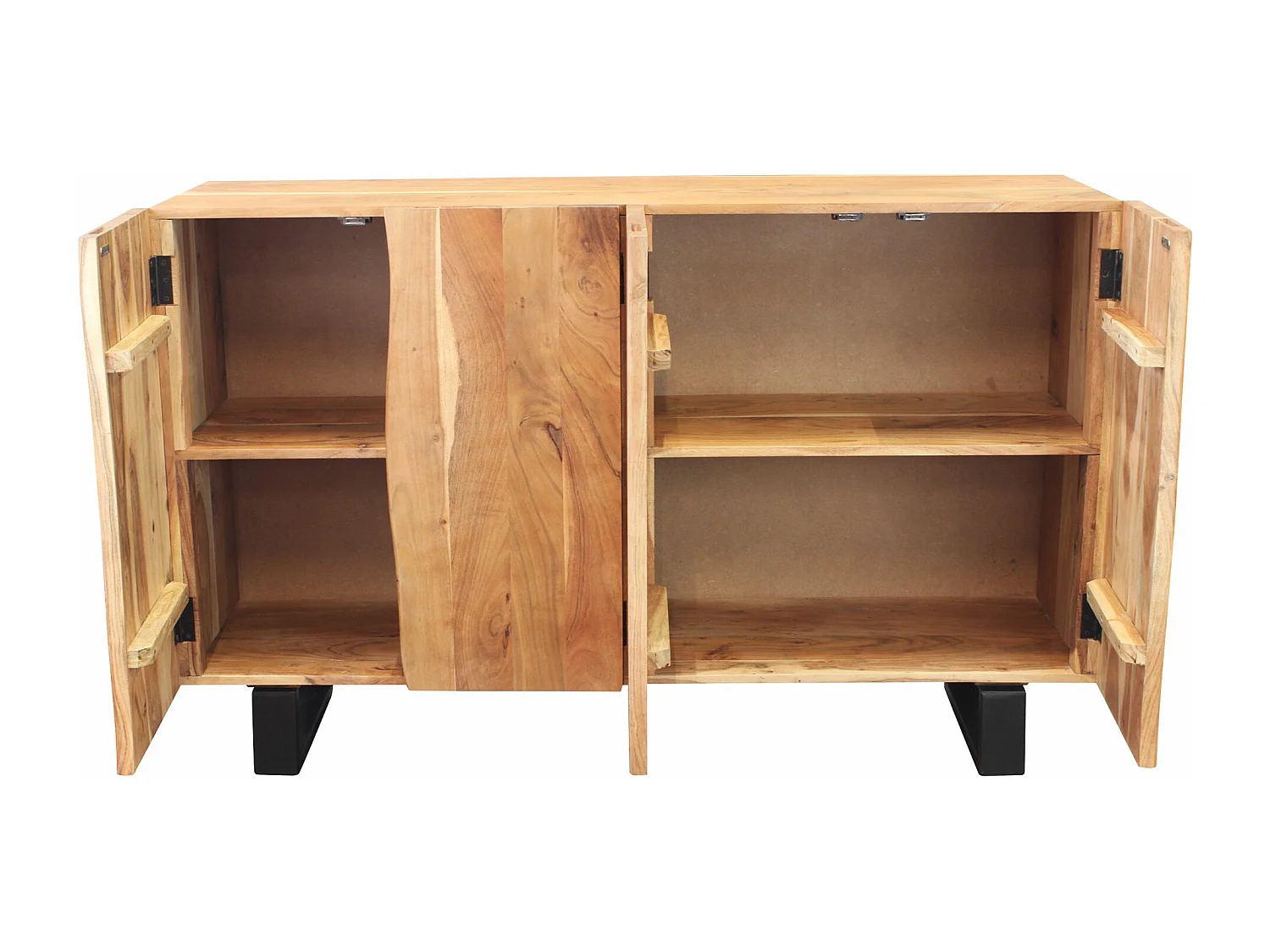 MilaniHome.it - tavolo con piano in legno massiccio di design moderno industrial cm 200 x 100 x 77 hdi coloreMarrone