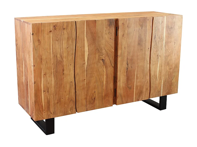 MilaniHome.it - tavolo con piano in legno massiccio di design moderno industrial cm 200 x 100 x 77 hdi coloreMarrone