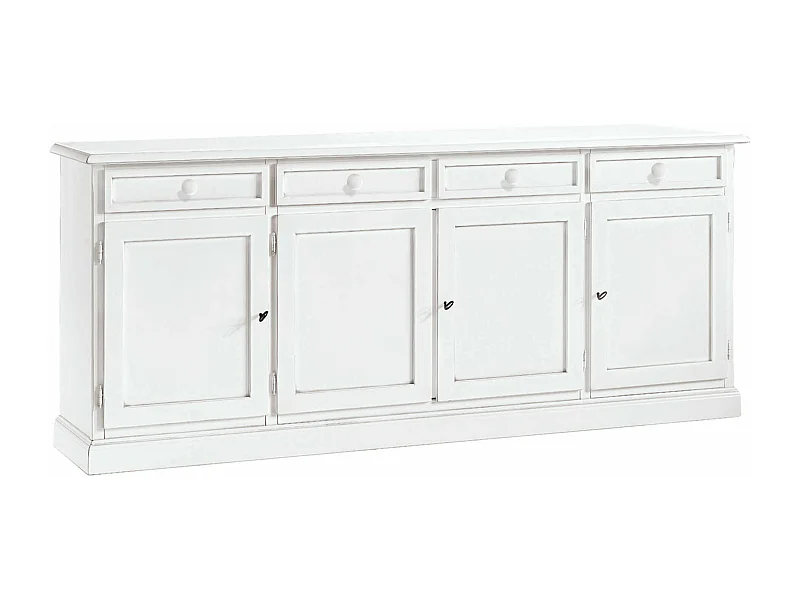 MilaniHome.it - Credenza 205x42x86 Bianca Per Interno Sala Da Pranzo Salotto Cucina Ufficio Massello Arte Poveradi coloreBianco