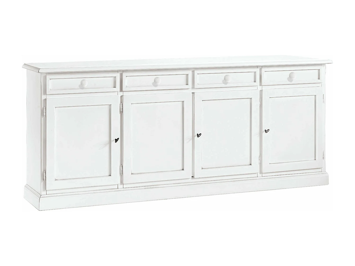 MilaniHome.it - Credenza 205x42x86 Bianca Per Interno Sala Da Pranzo Salotto Cucina Ufficio Massello Arte Poveradi coloreBianco