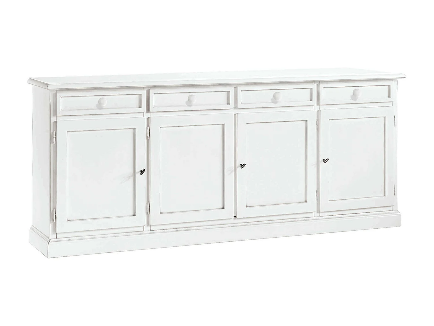 MilaniHome.it - Credenza 205x42x86 Bianca Per Interno Sala Da Pranzo Salotto Cucina Ufficio Massello Arte Poveradi coloreBianco