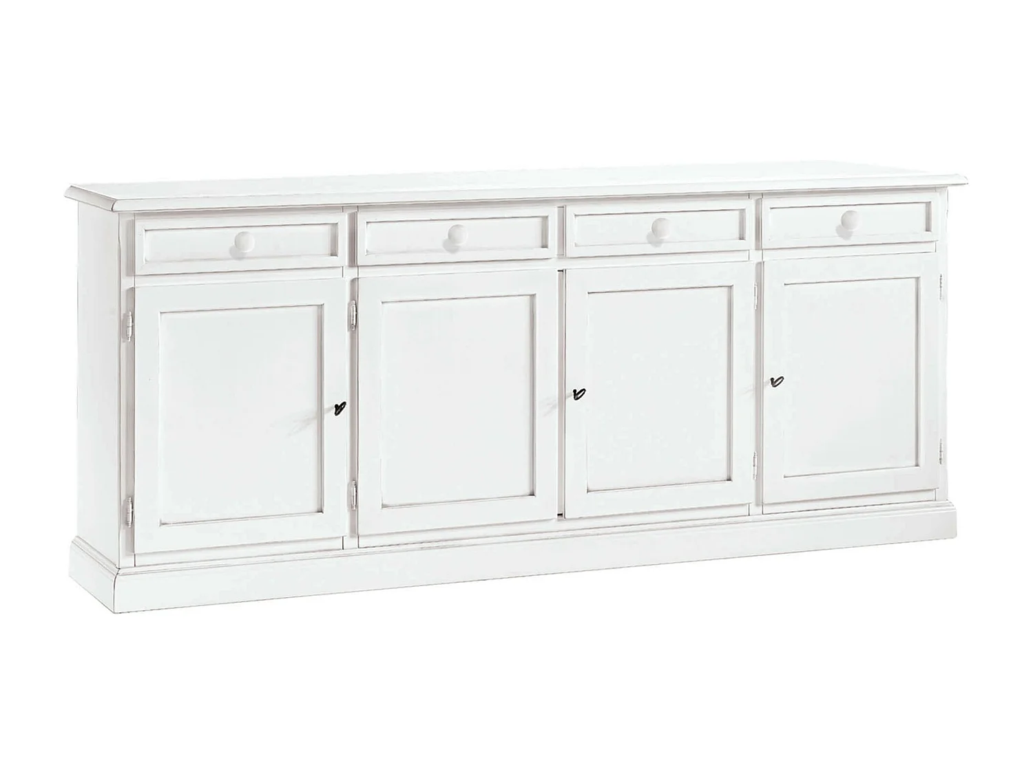 MilaniHome.it - Credenza 205x42x86 Bianca Per Interno Sala Da Pranzo Salotto Cucina Ufficio Massello Arte Poveradi coloreBianco