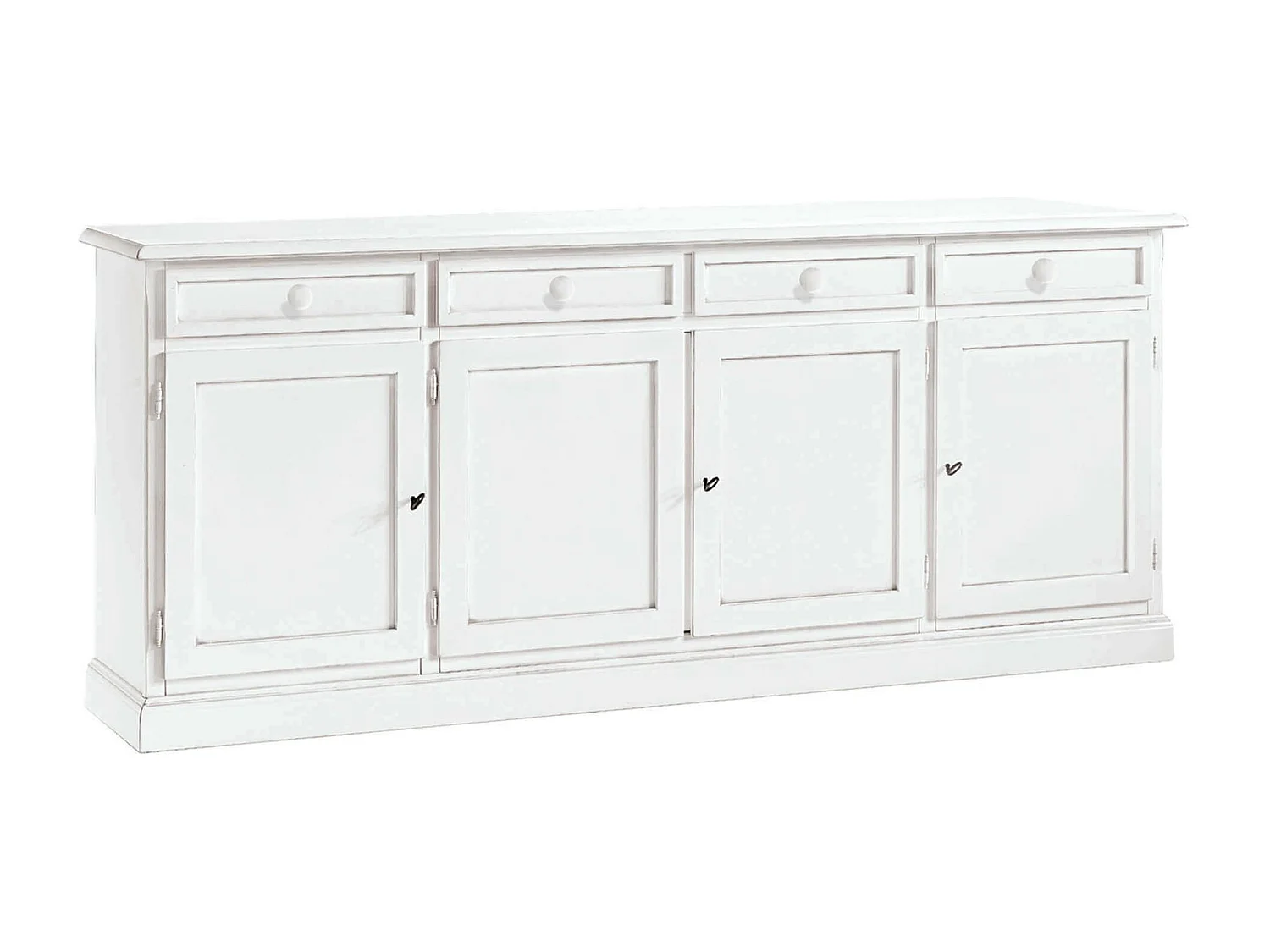 MilaniHome.it - Credenza 205x42x86 Bianca Per Interno Sala Da Pranzo Salotto Cucina Ufficio Massello Arte Poveradi coloreBianco