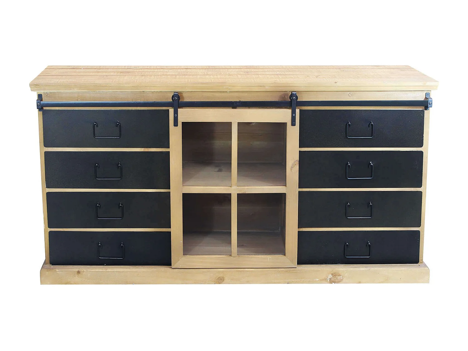 MilaniHome.it - madia industrial in metallo e legno cm 147x42,3x75 hdi coloreMarrone