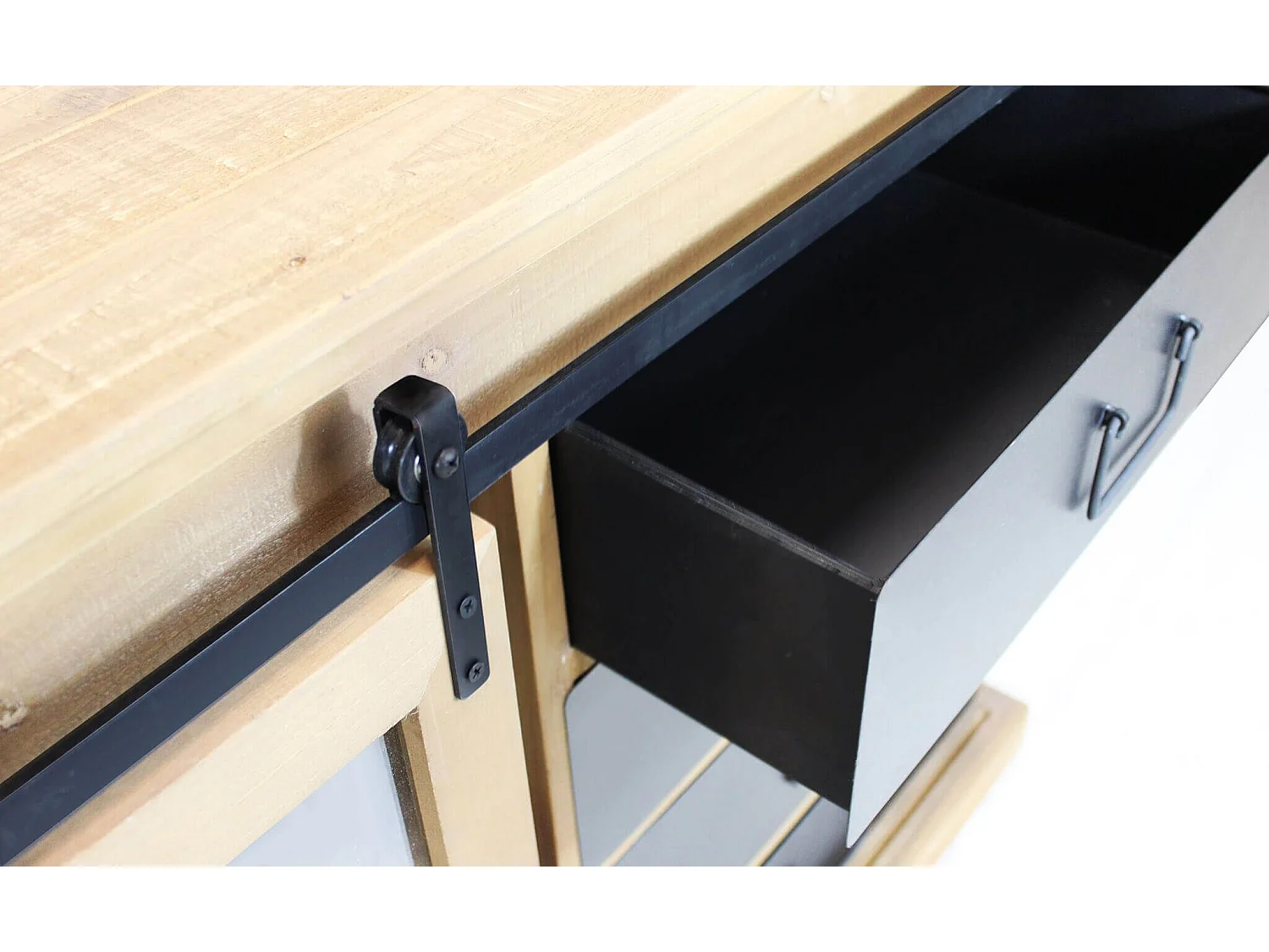 MilaniHome.it - madia industrial in metallo e legno cm 147x42,3x75 hdi coloreMarrone