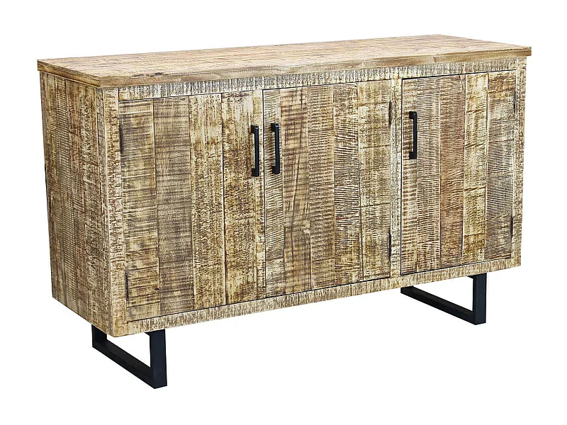 MilaniHome.it - madia a tre ante in legno di design moderno per salotto cucina sala da pranzo cm 135x45x83 hdi coloreMarrone