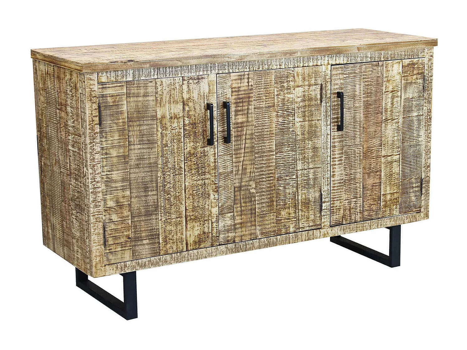 MilaniHome.it - madia a tre ante in legno di design moderno per salotto cucina sala da pranzo cm 135x45x83 hdi coloreMarrone