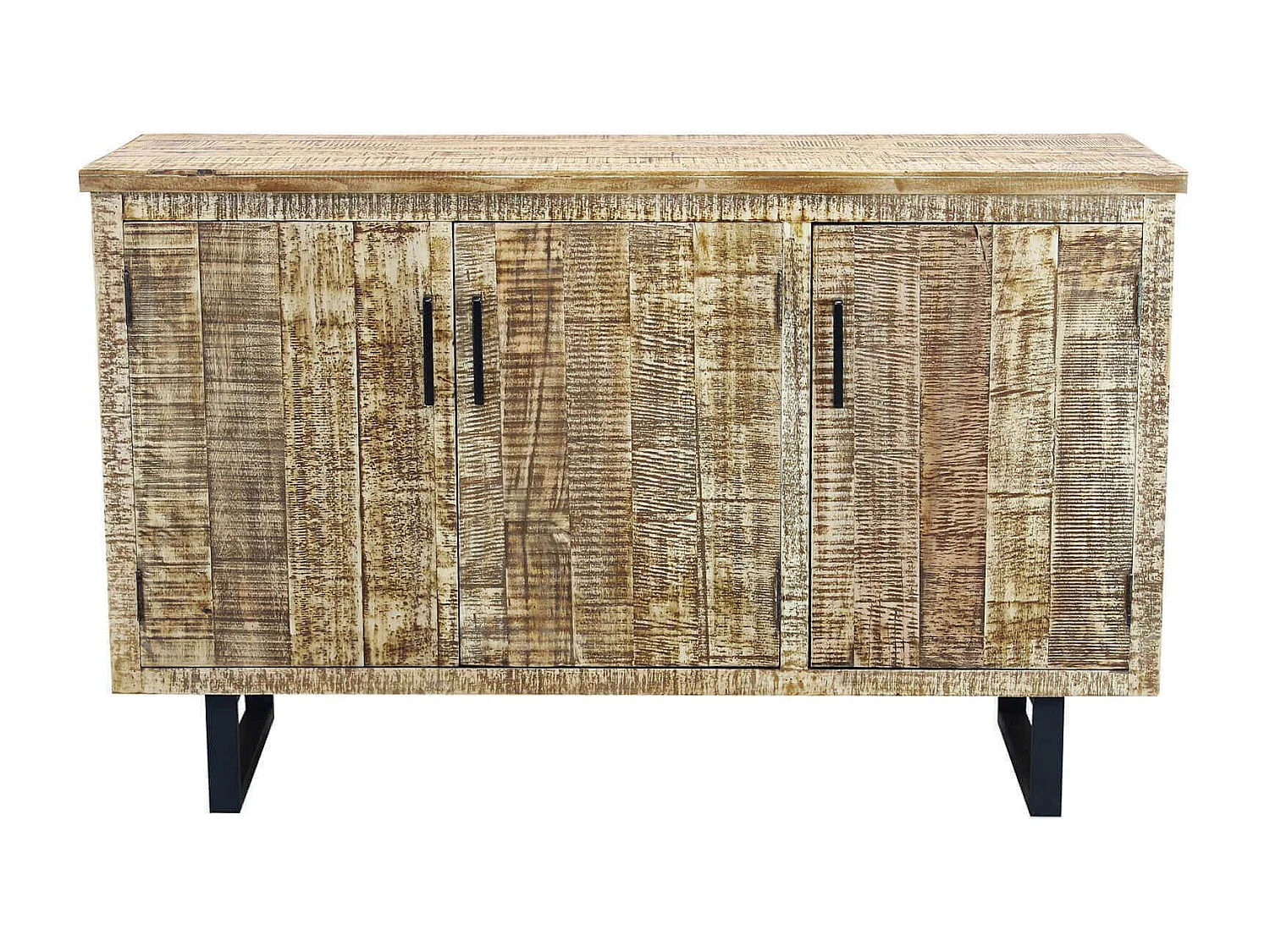 MilaniHome.it - madia a tre ante in legno di design moderno per salotto cucina sala da pranzo cm 135x45x83 hdi coloreMarrone