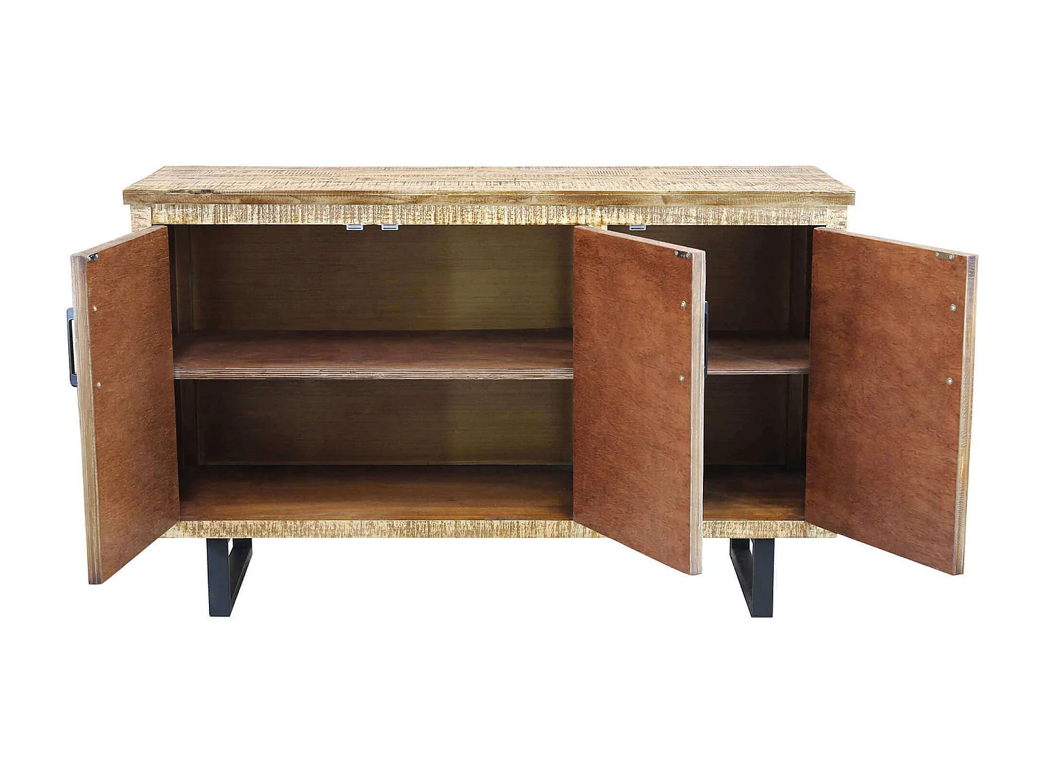 MilaniHome.it - madia a tre ante in legno di design moderno per salotto cucina sala da pranzo cm 135x45x83 hdi coloreMarrone