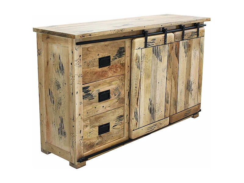 MilaniHome.it - madia legno di mango di design moderno industrial cm 150x45x90 hdi coloreMarrone