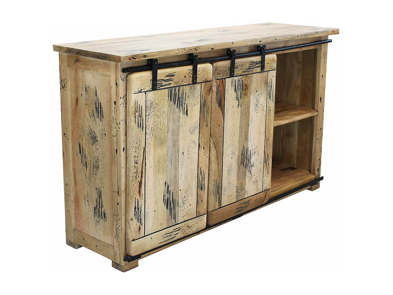 MilaniHome.it - madia legno di mango di design moderno industrial cm 150x45x90 hdi coloreMarrone