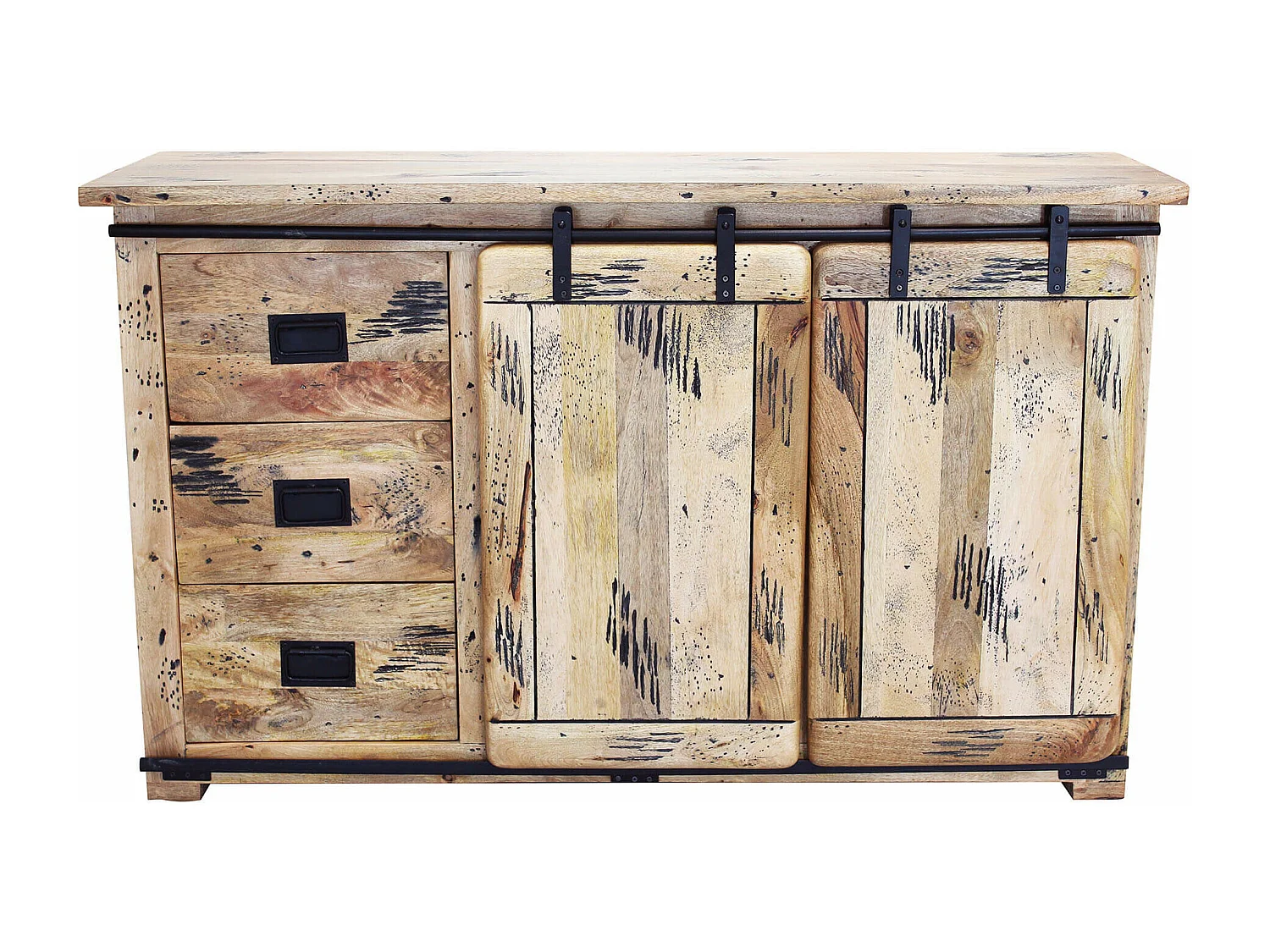 MilaniHome.it - madia legno di mango di design moderno industrial cm 150x45x90 hdi coloreMarrone