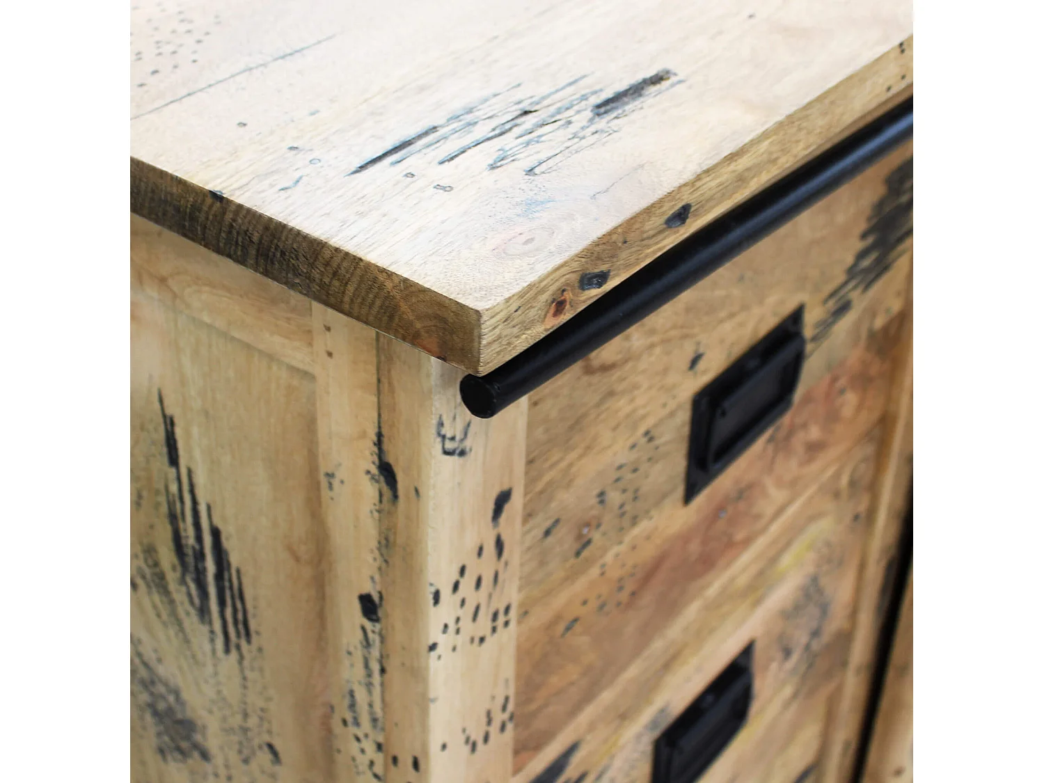 MilaniHome.it - madia legno di mango di design moderno industrial cm 150x45x90 hdi coloreMarrone