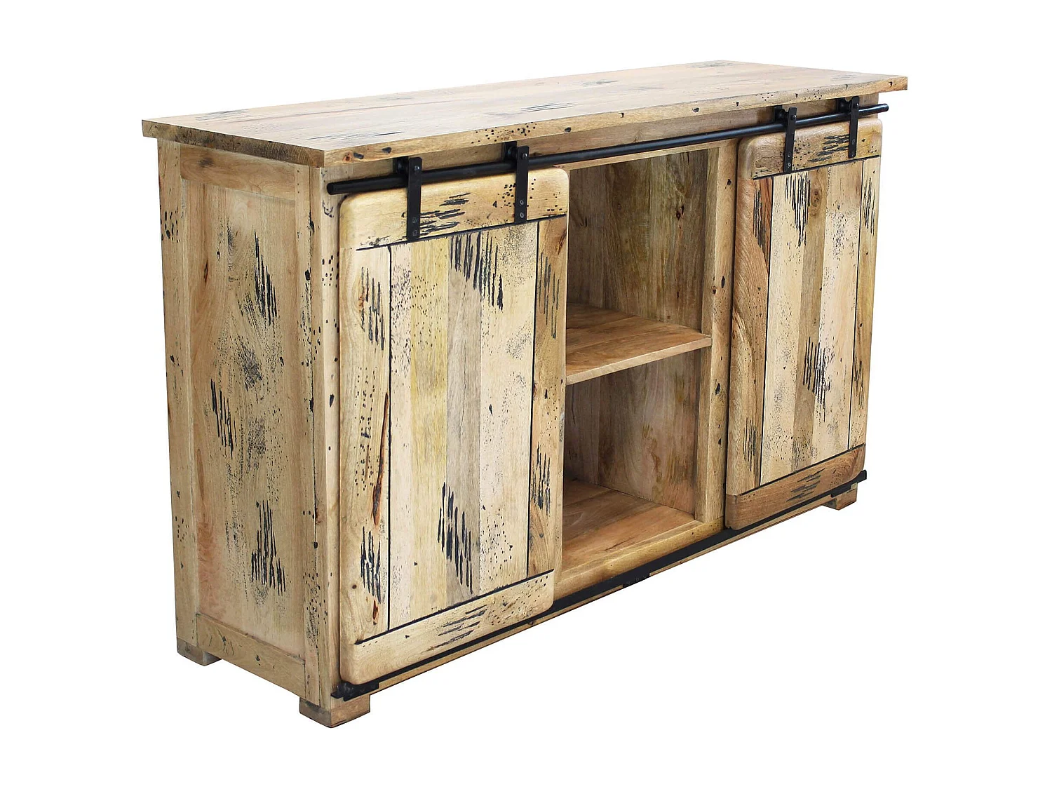 MilaniHome.it - madia legno di mango di design moderno industrial cm 150x45x90 hdi coloreMarrone