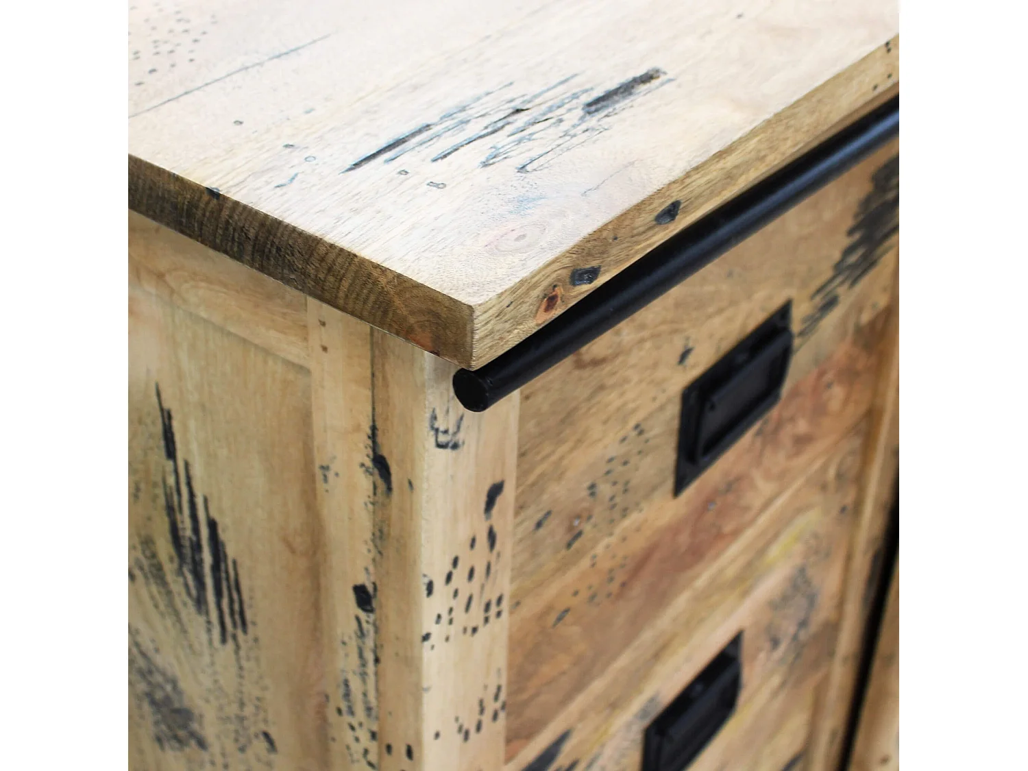 MilaniHome.it - madia legno di mango di design moderno industrial cm 150x45x90 hdi coloreMarrone