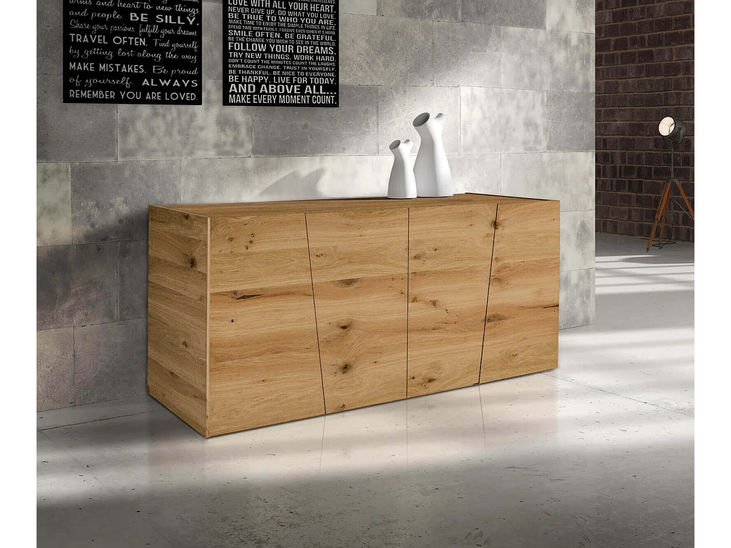 MilaniHome.it - Mobile Tv Porta Tv Cm 180x50x75 Rovere Nodato Spazzolato Per Soggiorno Salotto Ufficio Camera Da Lettodi coloreMarrone