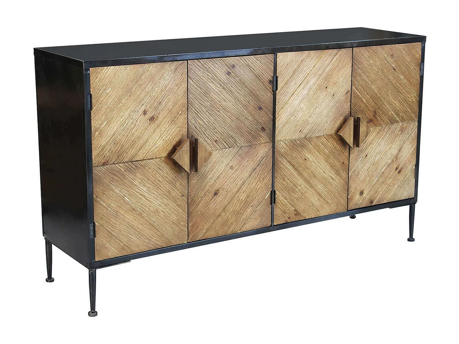 MilaniHome.it - madia in legno e metallo per salotto soggiorno cucina di design industrial cm 147x44x85 hdi coloreMarrone