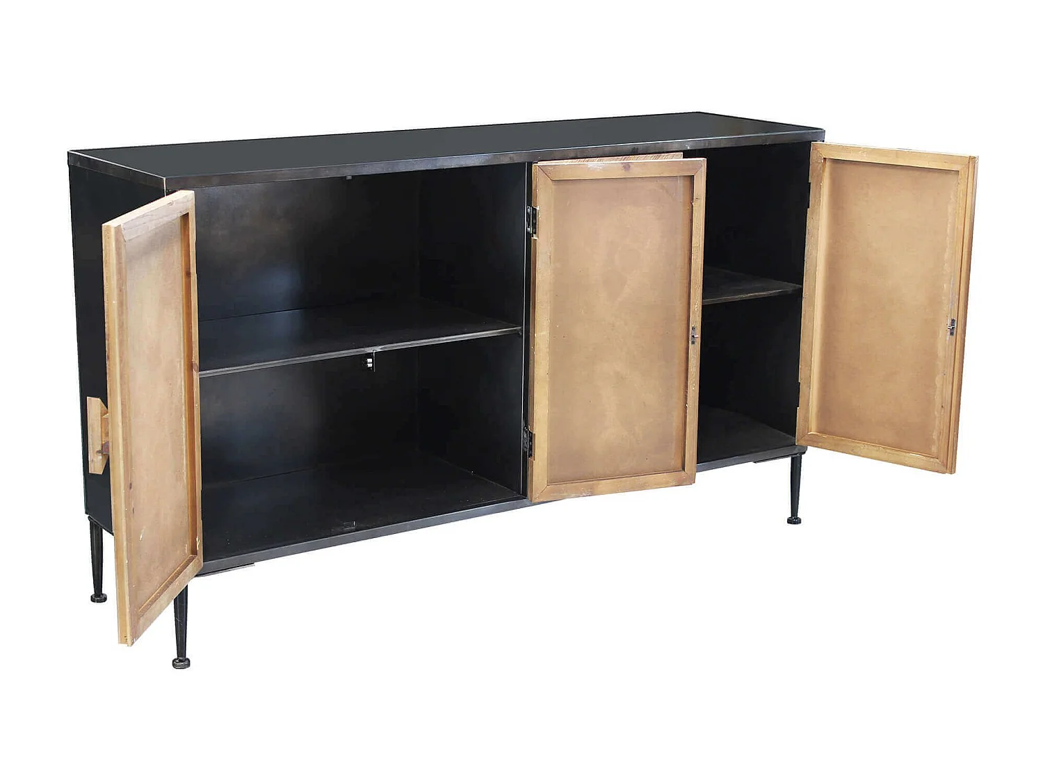 MilaniHome.it - madia in legno e metallo per salotto soggiorno cucina di design industrial cm 147x44x85 hdi coloreMarrone