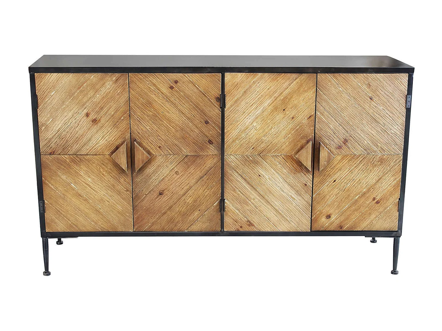 MilaniHome.it - madia in legno e metallo per salotto soggiorno cucina di design industrial cm 147x44x85 hdi coloreMarrone