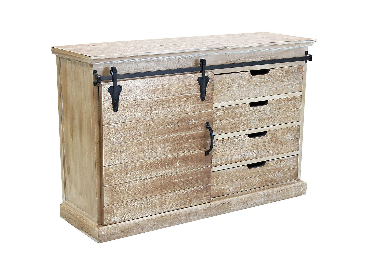 MilaniHome.it - madia in legno e metallo per salotto soggiorno cucina di design industrial cm 124x43x81,5 hdi coloreMarrone