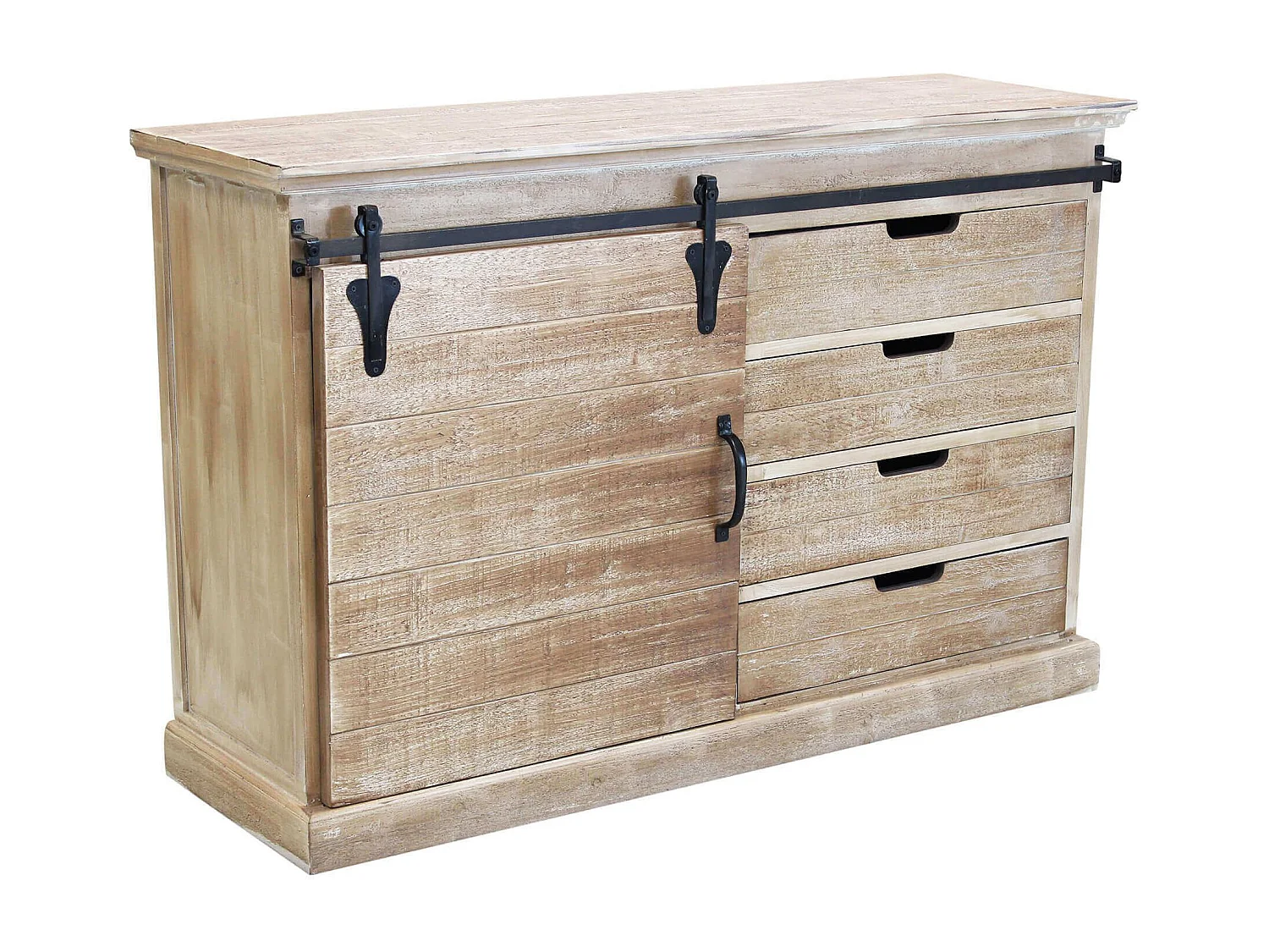 MilaniHome.it - madia in legno e metallo per salotto soggiorno cucina di design industrial cm 124x43x81,5 hdi coloreMarrone