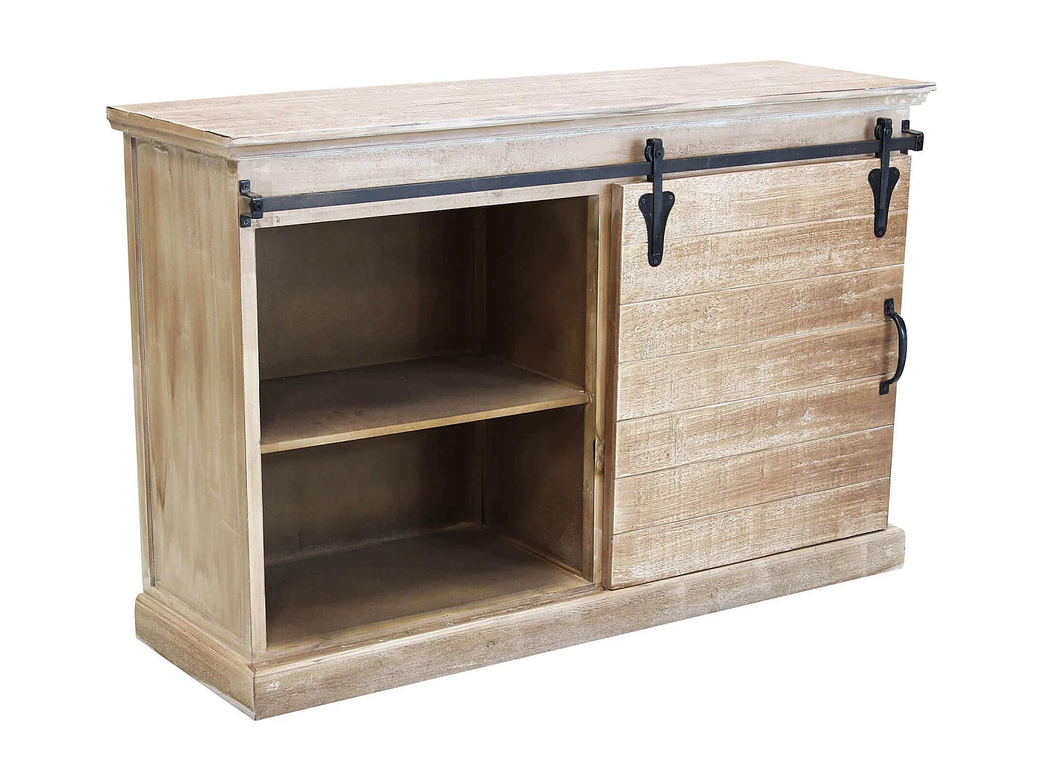 MilaniHome.it - madia in legno e metallo per salotto soggiorno cucina di design industrial cm 124x43x81,5 hdi coloreMarrone