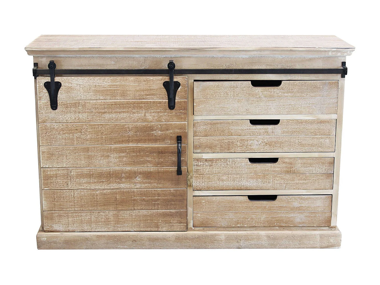 MilaniHome.it - madia in legno e metallo per salotto soggiorno cucina di design industrial cm 124x43x81,5 hdi coloreMarrone