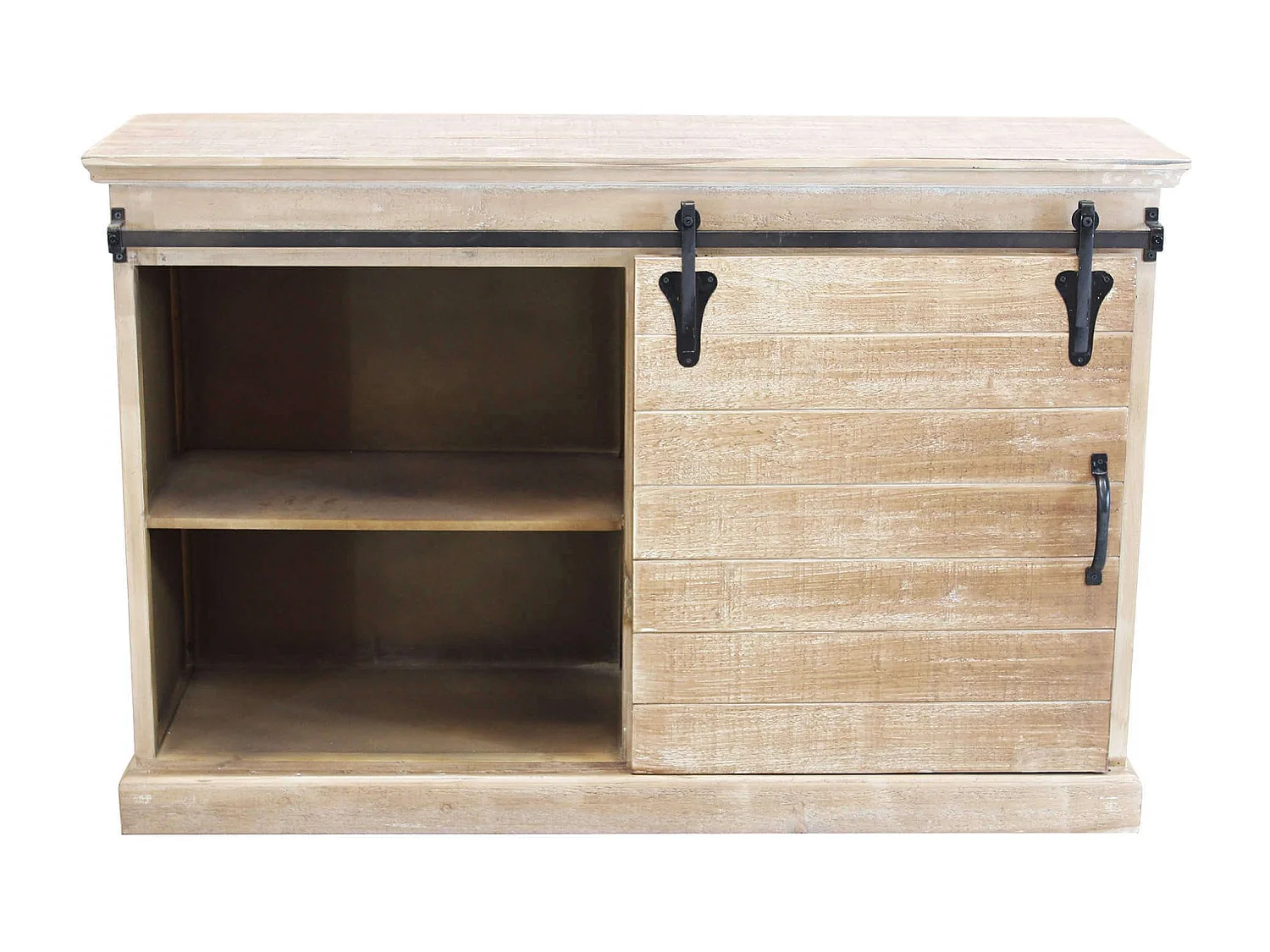 MilaniHome.it - madia in legno e metallo per salotto soggiorno cucina di design industrial cm 124x43x81,5 hdi coloreMarrone