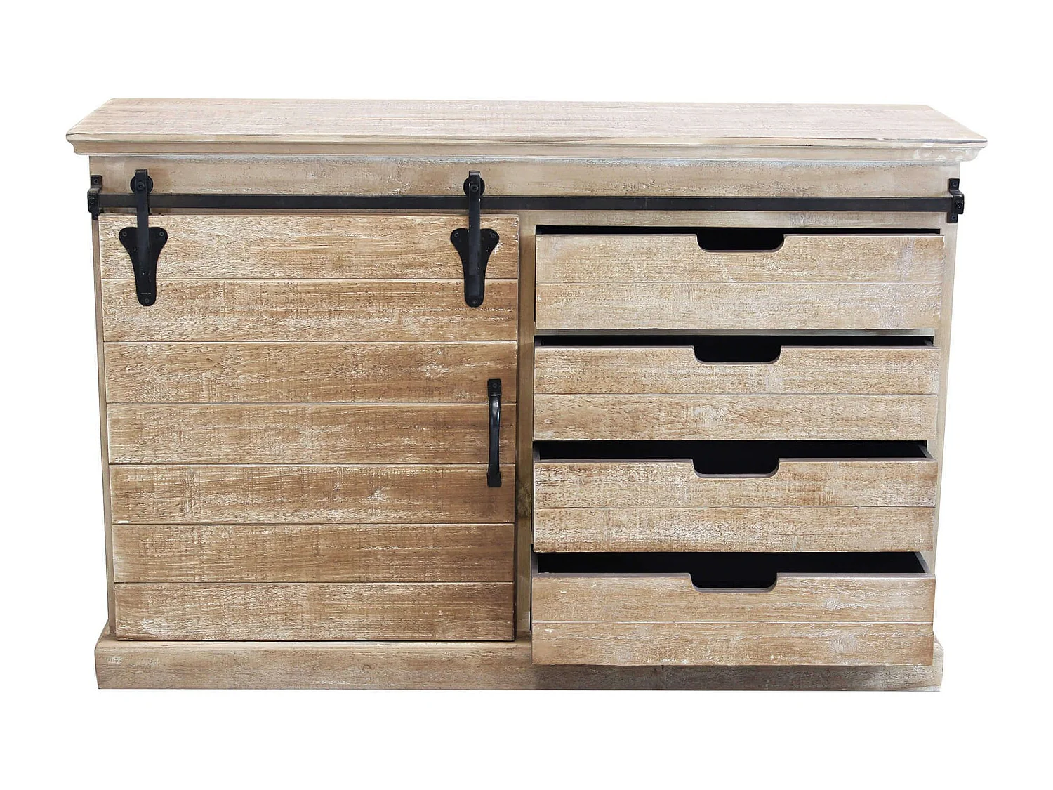 MilaniHome.it - madia in legno e metallo per salotto soggiorno cucina di design industrial cm 124x43x81,5 hdi coloreMarrone