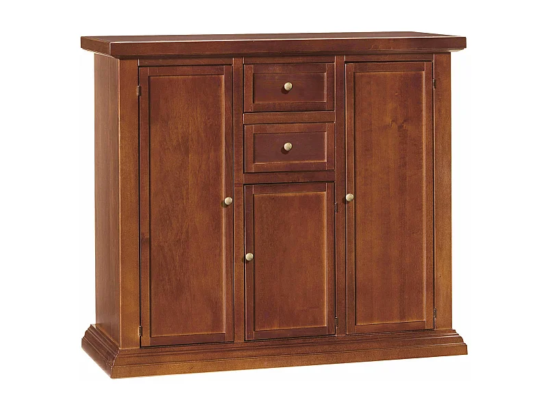 MilaniHome.it - Credenza Tinta Noce 100x40x88 Per Interno Sala Da Pranzo Salotto Cucina Ufficio Massello Arte Poveradi coloreTinta noce