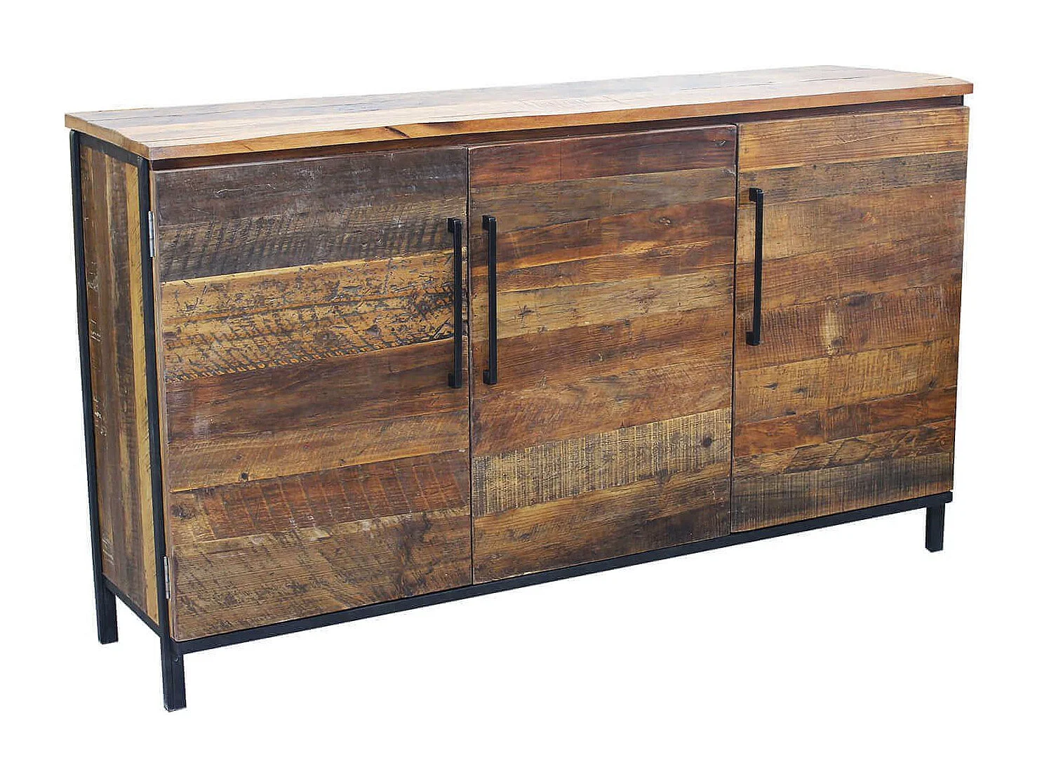 MilaniHome.it - madia moderna in legno con tre ante di design moderno per salotto cucina sala da pranzo cm 150x40x86 hdi coloreMarrone