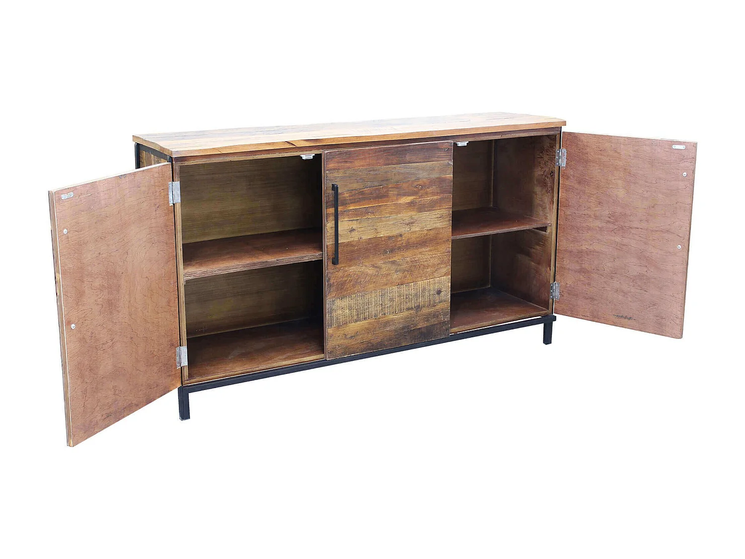 MilaniHome.it - madia moderna in legno con tre ante di design moderno per salotto cucina sala da pranzo cm 150x40x86 hdi coloreMarrone