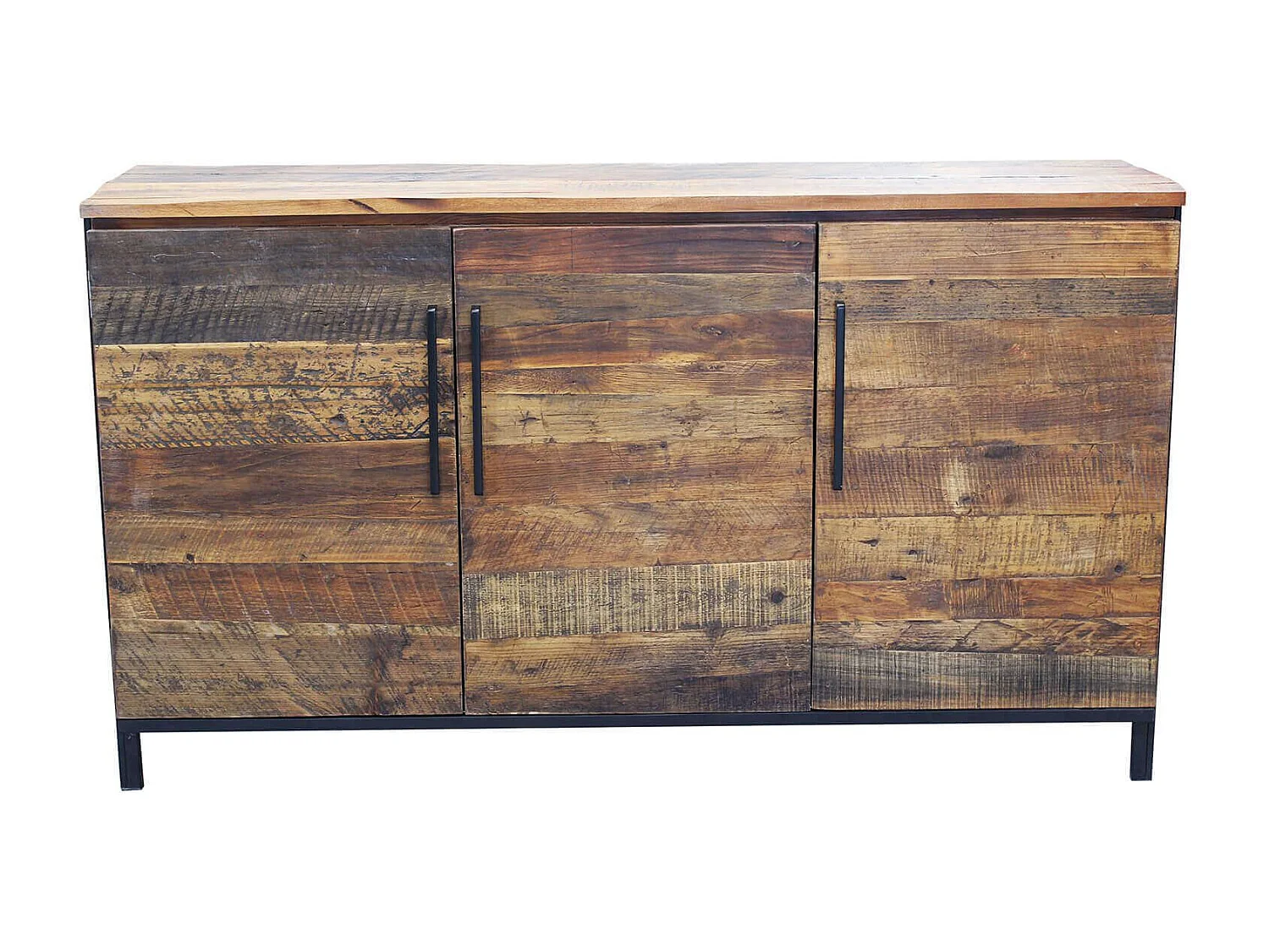 MilaniHome.it - madia moderna in legno con tre ante di design moderno per salotto cucina sala da pranzo cm 150x40x86 hdi coloreMarrone