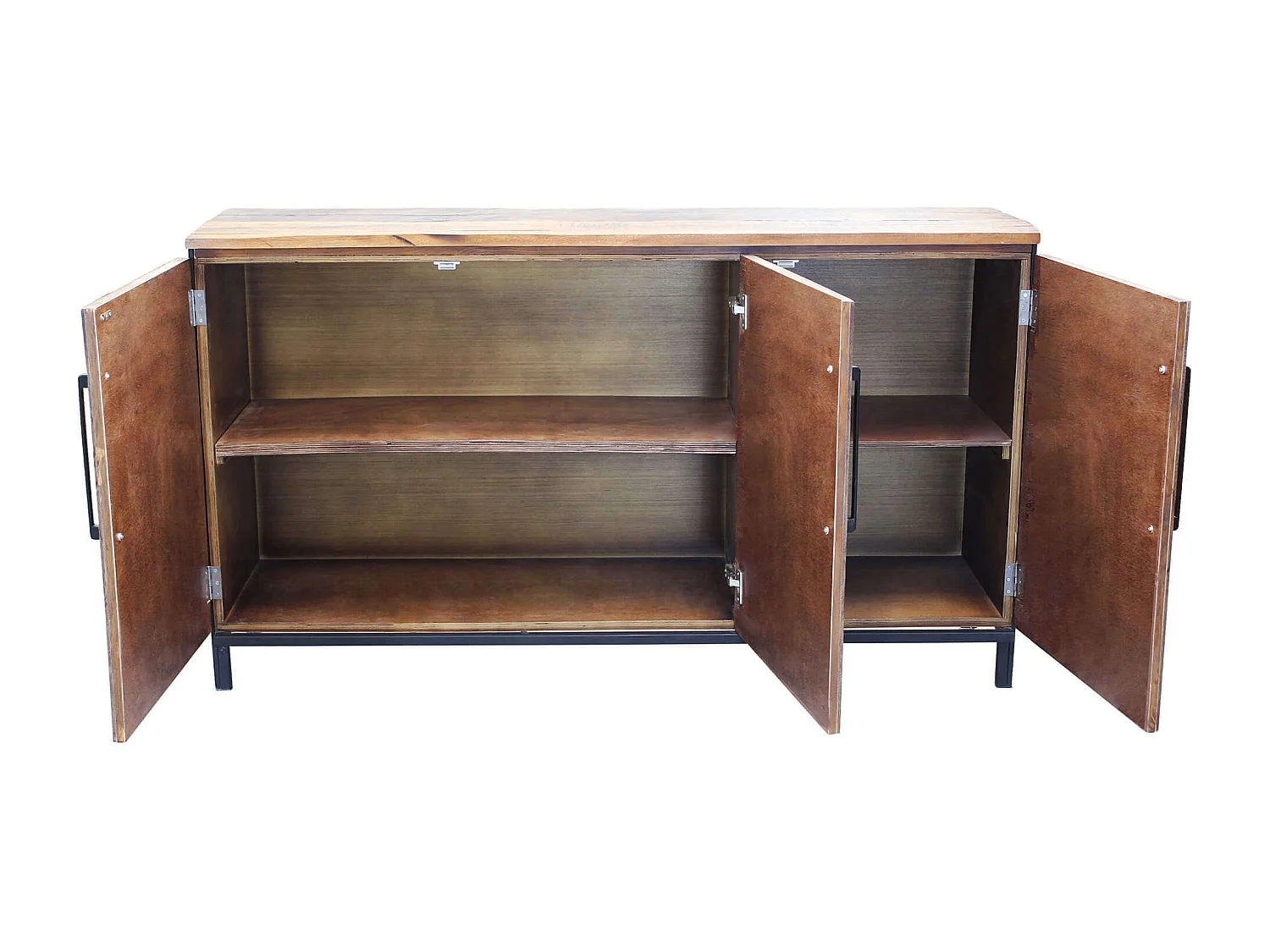 MilaniHome.it - madia moderna in legno con tre ante di design moderno per salotto cucina sala da pranzo cm 150x40x86 hdi coloreMarrone