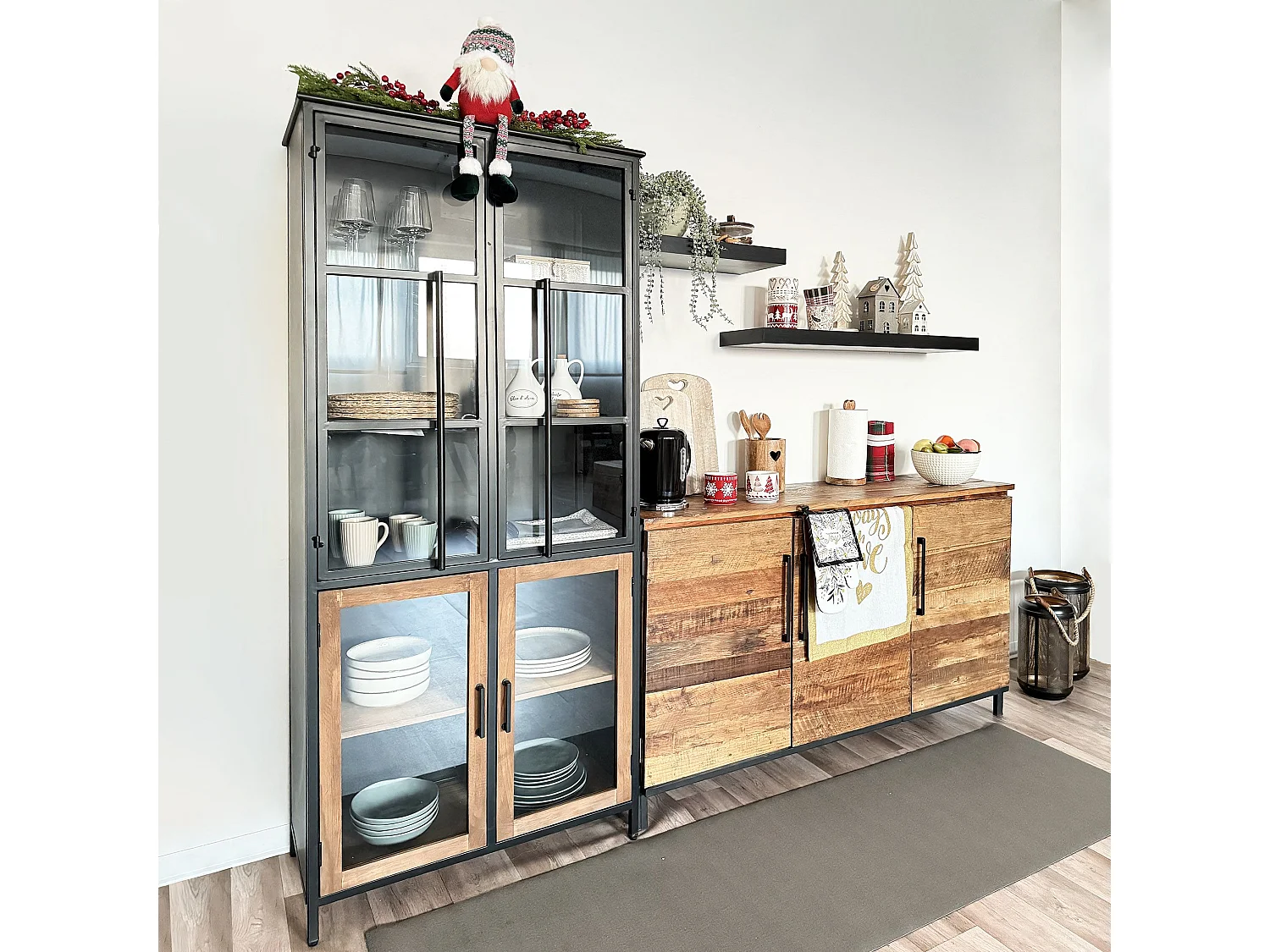 MilaniHome.it - madia moderna in legno con tre ante di design moderno per salotto cucina sala da pranzo cm 150x40x86 hdi coloreMarrone
