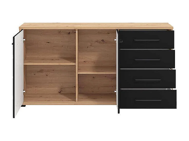 madia due ante quattro cassetti moderna di design moderno industrial cm 161,5 x 40 x 84 h